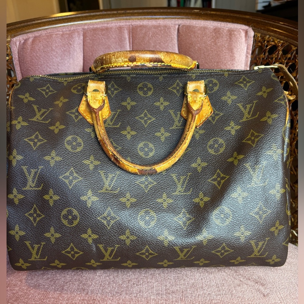 Louis Vuitton Monogram Canvas Satchel in Brown and Tan